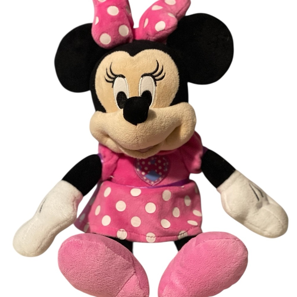 Disney Minnie Mouse Stuffed Animal Pink and Black